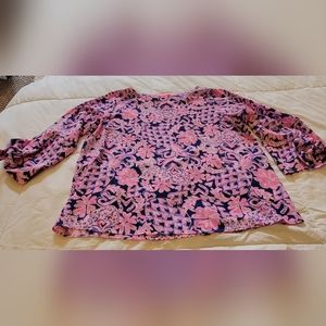 Lilly Pulitzer Langston Top Indigo Love You Bunches L